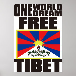 PÔSTER UM MUNDO UM TIBET LIVRE IDEAL