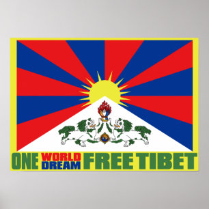 POSTER UM MUNDO UM TIBET LIVRE IDEAL