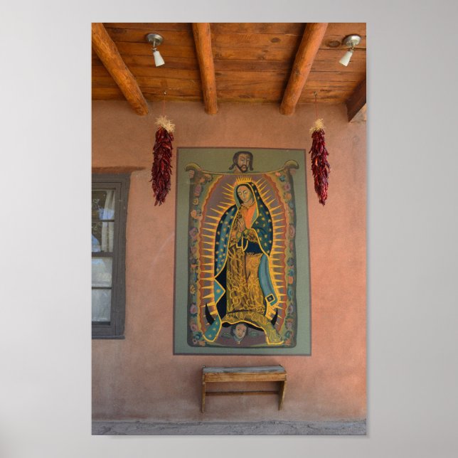 Poster Um Mural de Nossa Senhora de Guadalupe, Novo Méxic (Frente)
