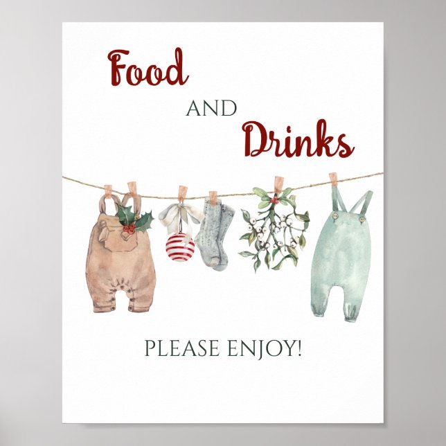 Poster Um Natal Alegre Roupas Comida e Bebidas  (Frente)
