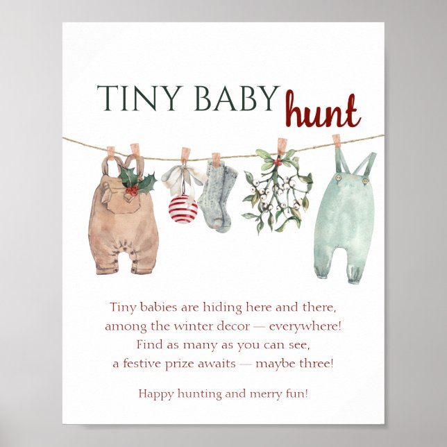 Poster Um Natal Alegre Roupas de BEBÊ PEQUENO caçada (Frente)