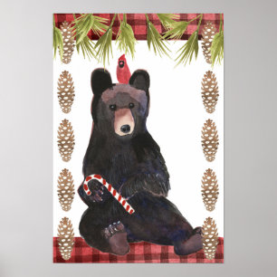 Poster Um Natal Muito Beary com Pinecones