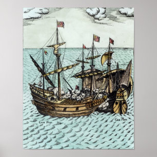 Pôster Um navio tesouro espanhol