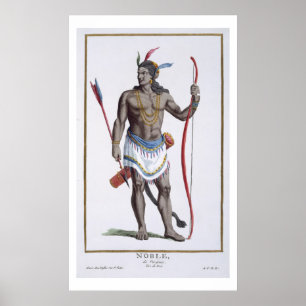 Poster Um nobre de Virgínia, 1780 (gravura colorida)