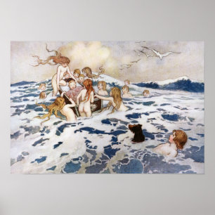 Pôster Um Novo Bebê d'Água por Warwick Goble