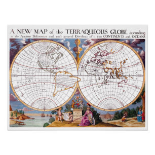 Pôster Um Novo Mapa do Globo Terraqueo Poster Perfeito