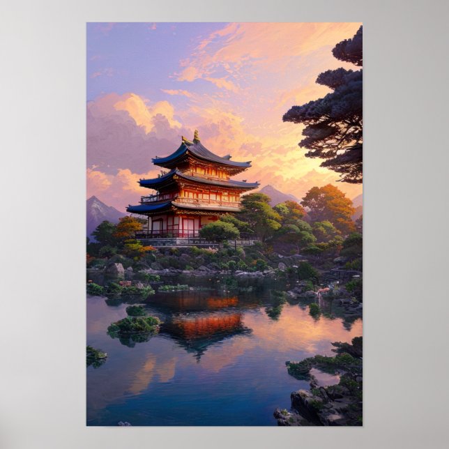 Poster Um Oásis Calmo na Borda do Rio (Frente)