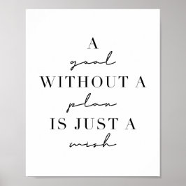 Poster Um Objetivo Sem Plano É Apenas Um Desejo