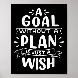 Poster Um Objetivo Sem Plano É Apenas Um Desejo - Motivaç