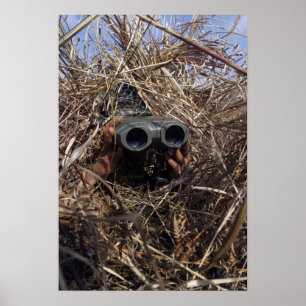 Pôster Um observador do escuteiro pratica o techniqu da