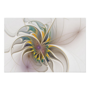 Pôster Um ornamento fractal colorido. Abstrato