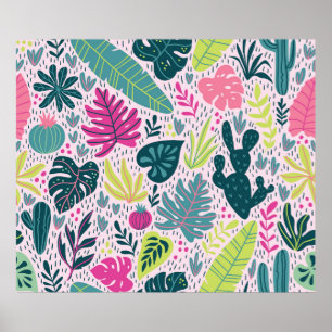Poster Um padrão constante com floresta tropical selvage