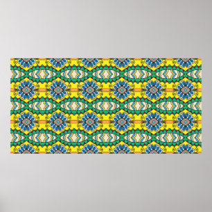 Poster Um padrão desenhado à mão abstrato sem costura.