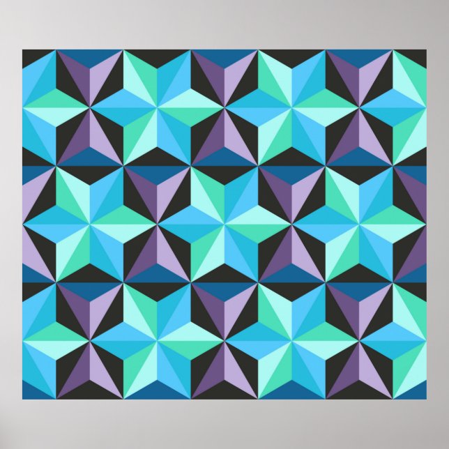 Poster Um padrão sem falhas com estrelas. Abstrato (Frente)