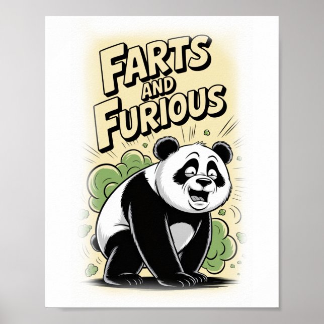 Poster Um Panda Faz um Peido num Branco (Frente)