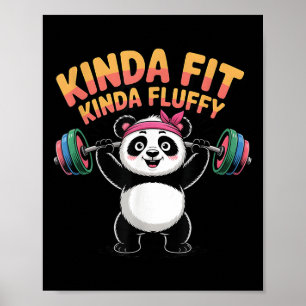 Poster Um Panda Meio Em Forma e Fofinho Academia Treino D