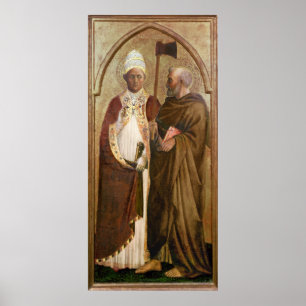 Pôster Um papa e um St. Matthias, c.1428-29