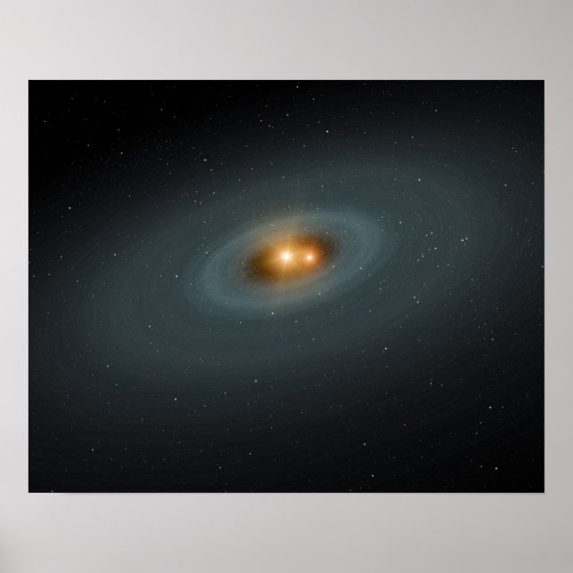 Pôster Um par apertado de estrelas e um disco circundante (Frente)