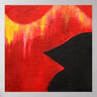 Pôster Um Pássaro Negro Come o Céu Antigo