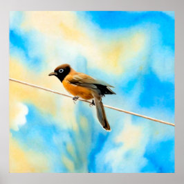 Poster Um pássaro solitário colorido