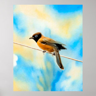 Poster Um pássaro solitário colorido