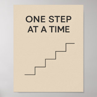 Poster Um Passo de Cada Vez – Motivação Minimalista