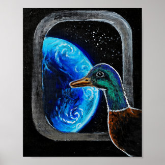 Poster Um pato enviado para o espaço exterior