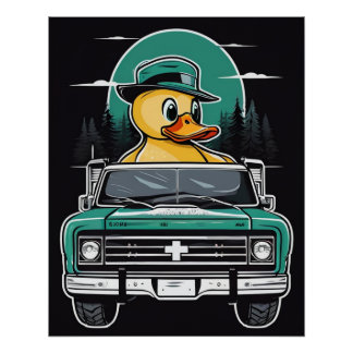 Pôster Um Pato Num Poster De Caminhão