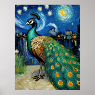 Poster Um Pavão na Noite Estrelada