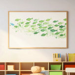 Poster Um Peixe Azul, Aquarela Verde<br><div class="desc">Este design pode ser personalizado escolhendo a opção Editar Design. Você também pode transferir para outros itens. Entre em contato comigo em colorflowcreations@gmail.com ou use a opção de bate-papo no topo da página se você quiser ter este design em outro produto ou precisar de assistência com este design. Veja mais...</div>