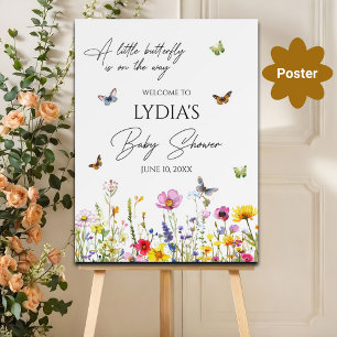 Poster Um pequeno Chá de fraldas de flores silvestres de