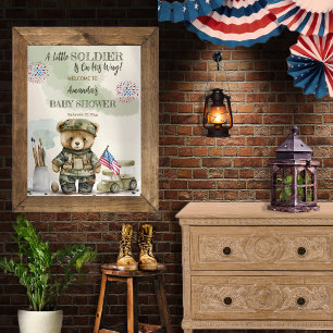 Poster Um Pequeno Chá de fraldas de Urso de Teddy Soldado