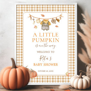 Poster Um Pequeno Chuveiro de Bebê Boho Fall de Abóbora B