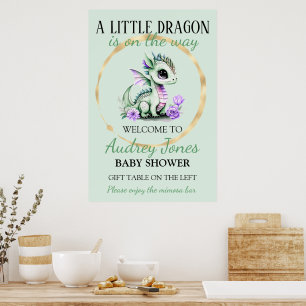 Poster Um Pequeno Dragão Está a Caminho Chã de Bebê