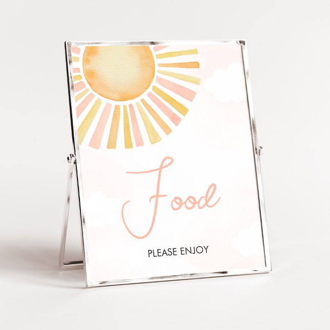 Poster Um pequeno raio de Comida ensolarada (You Are My Sunshine Baby Shower Food Sign)