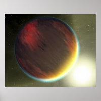 Um planeta como Júpiter nublado que orbita