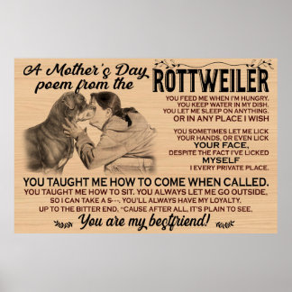 Poster Um poema de dia de as mães do rottweiler