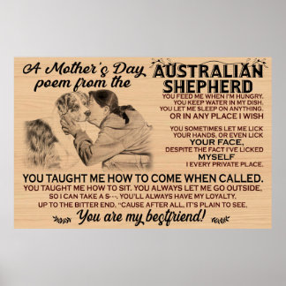 Poster Um poema dia de as mães do pastor australiano