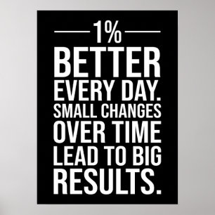 Poster Um Por Cento Melhor A Cada Dia, Sucesso Motivacion