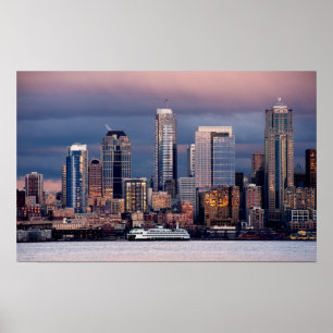 Poster Um por do sol bonito e dramático visto do oeste