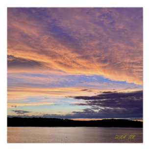 Pôster Um pôr do sol maravilhoso com o poster brilhante o