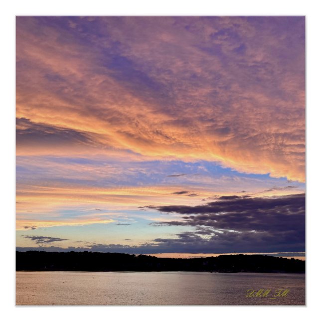 Pôster Um pôr do sol maravilhoso com o poster brilhante o (Frente)