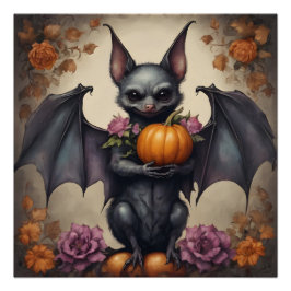 Pôster Um Poster brilhante Halloween Bat hb2