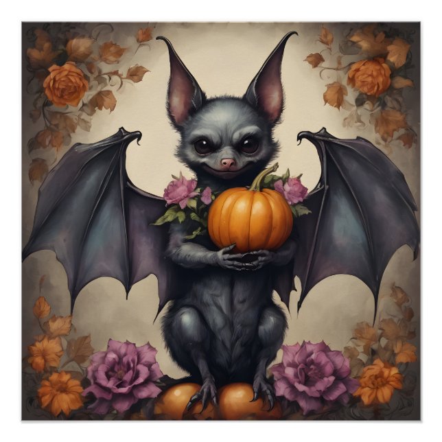 Pôster Um Poster brilhante Halloween Bat hb2 (Frente)