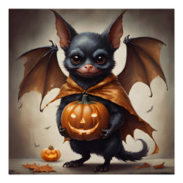 Pôster Um Poster brilhante Halloween Bat hb4