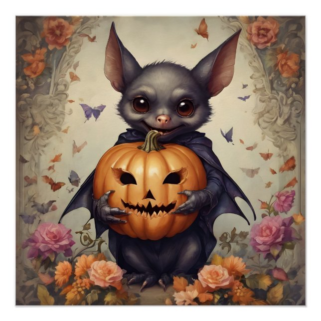 Pôster Um Poster brilhante Halloween Bat hb6 (Frente)