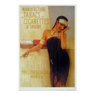 Pôster Um poster de arte para cigarros alemães