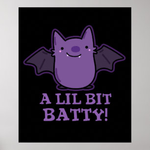 Poster Um Pouco Engraçado Bebê Bat Pun Dark BG