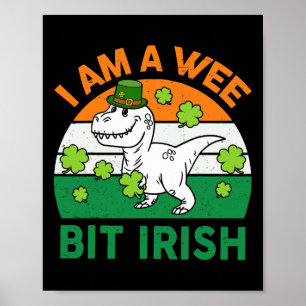 Poster Um Pouco Irlandês Dia de São Patrício Dinossauro M