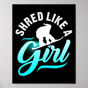 Poster Um Presente De Menina De Snowboard